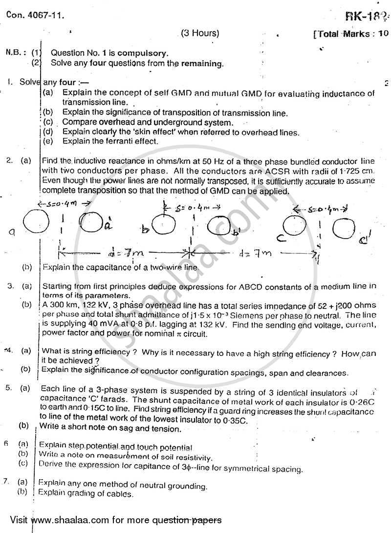 Elements of Power System 2010-2011 - B.E. - Semester 4 (SE Second Year) - University of Mumbai question paper with PDF download
