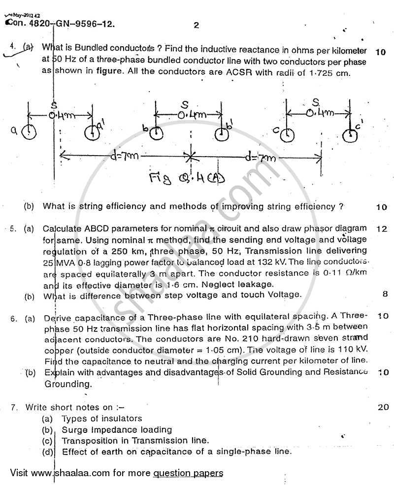 Elements of Power System 2011-2012 - B.E. - Semester 4 (SE Second Year) - University of Mumbai question paper with PDF download