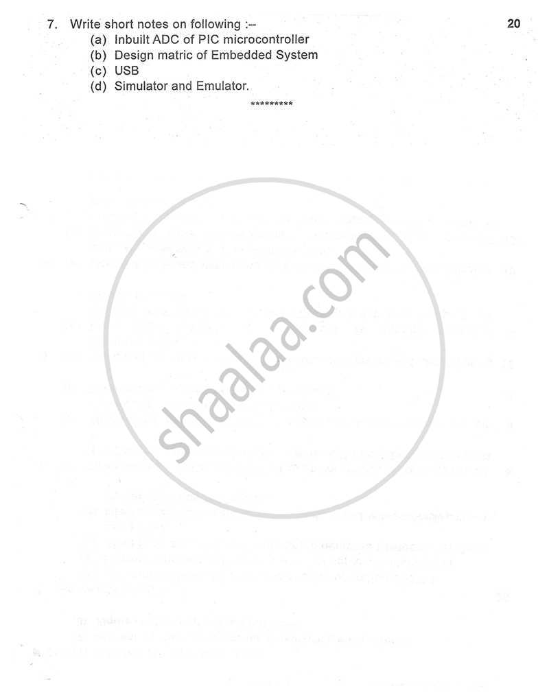 Embedded Systems for Instrumentation 2009-2010 - B.E. - Semester 6 (TE Third Year) - University of Mumbai question paper with PDF download