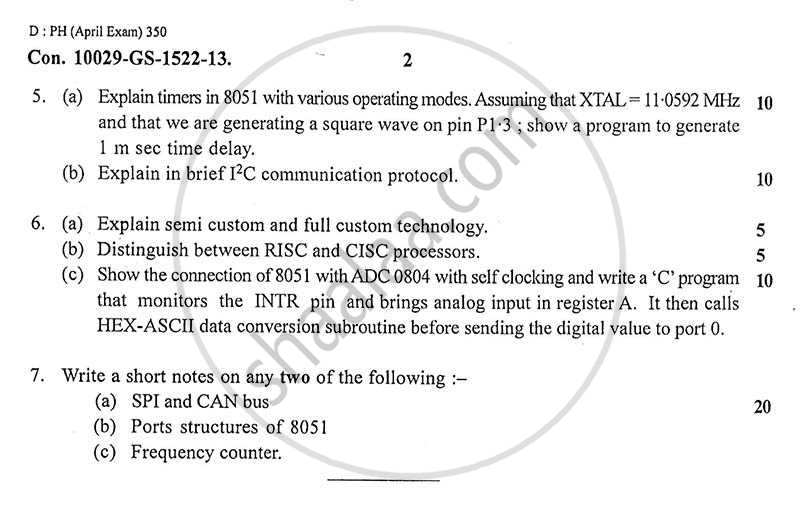 Embedded Systems for Instrumentation 2012-2013 - B.E. - Semester 6 (TE Third Year) - University of Mumbai question paper with PDF download