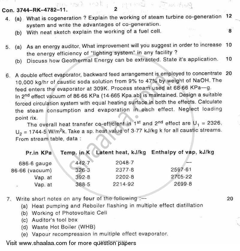 Energy System Design 2010-2011 - B.E. - Semester 8 (BE Fourth Year) - University of Mumbai question paper with PDF download