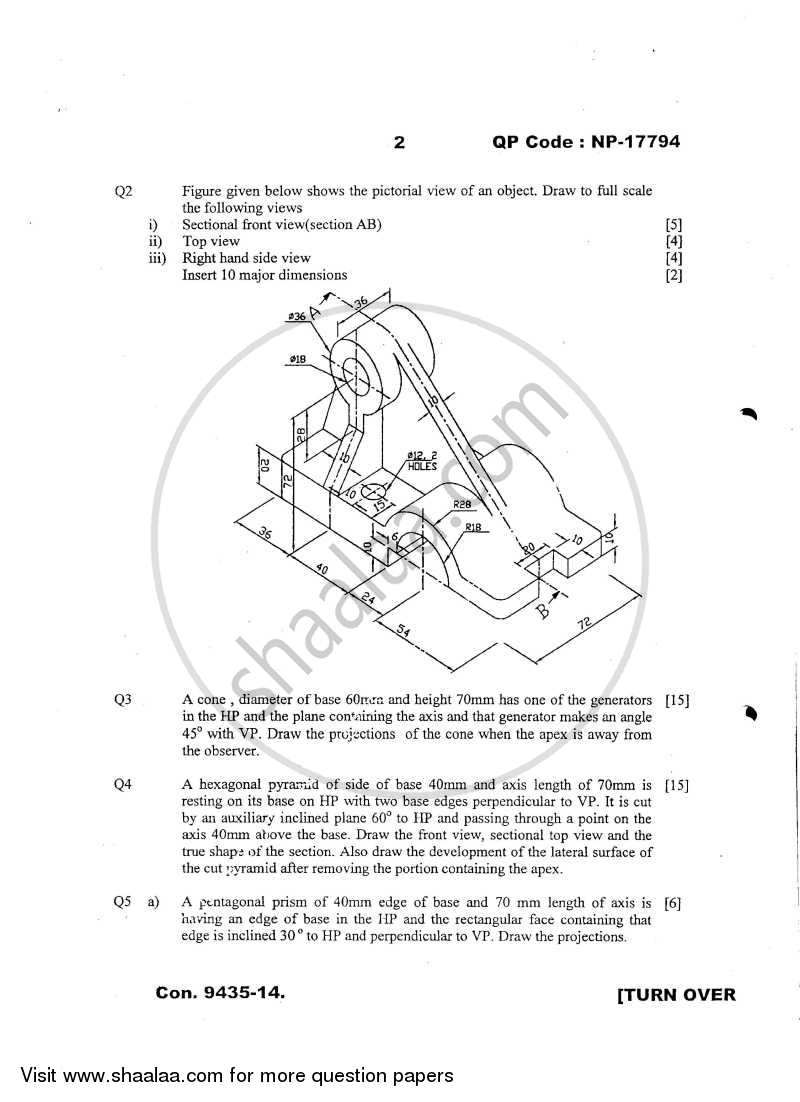 Engineering Drawing 2013-2014 - B.E. - Semester 2 (FE First Year) - University of Mumbai question paper with PDF download