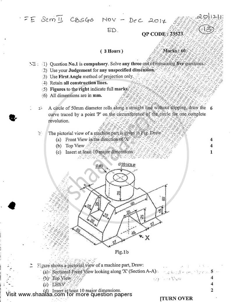 Engineering Drawing 2017-2018 BE IT (Information Technology) Semester 2