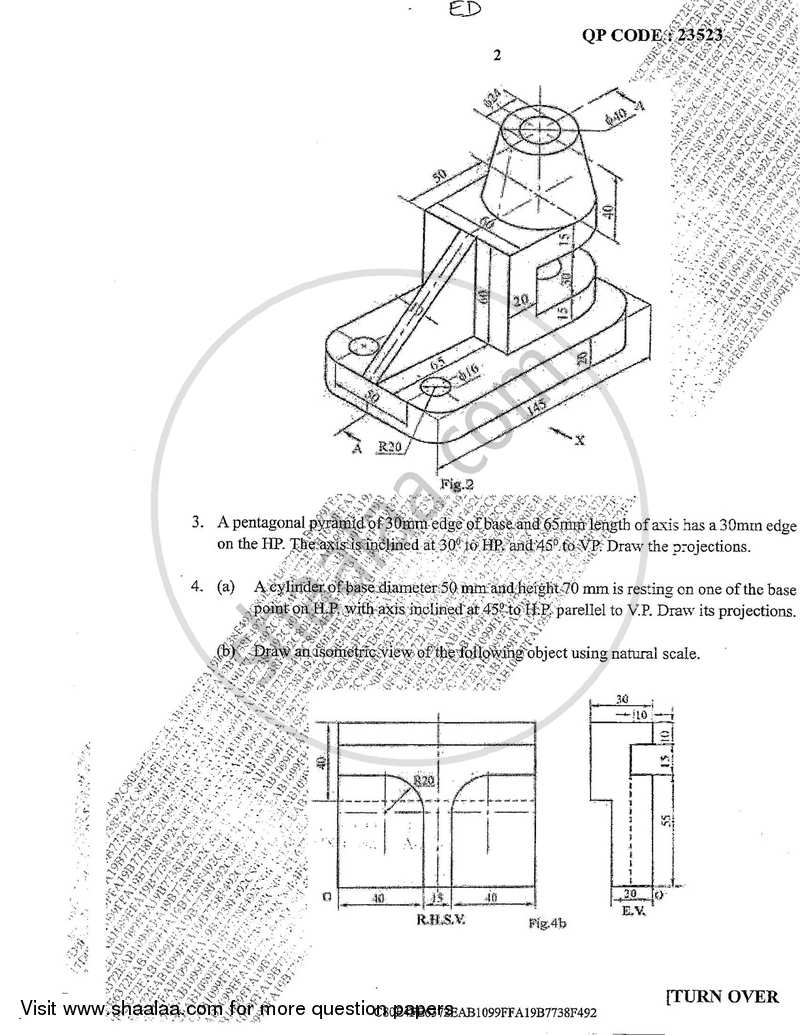 Engineering Drawing 2017-2018 - B.E. - Semester 2 (FE First Year) - University of Mumbai question paper with PDF download