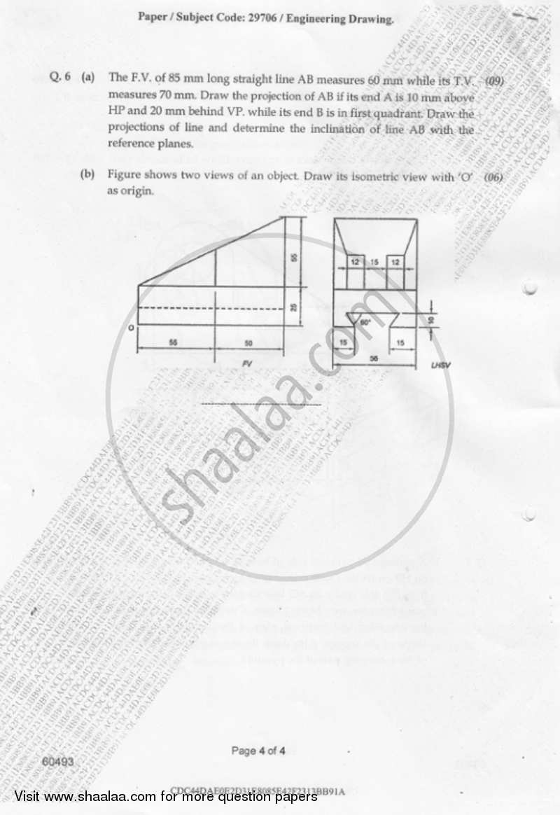 Engineering Drawing 2018-2019 - B.E. - Semester 2 (FE First Year) - University of Mumbai question paper with PDF download