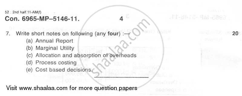 Engineering Economics, Finance, Accounting and Costing 2011-2012 - B.E. - Semester 8 (BE Fourth Year) - University of Mumbai question paper with PDF download