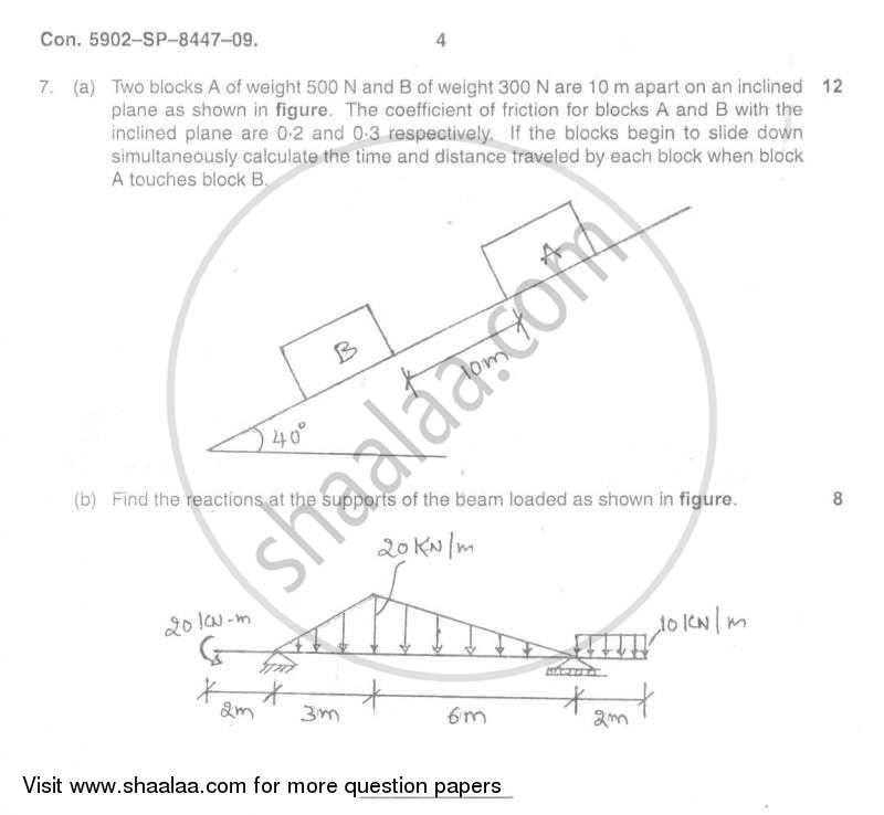 Engineering Mechanics 2009-2010 - B.E. - Semester 1 (FE First Year) - University of Mumbai question paper with PDF download