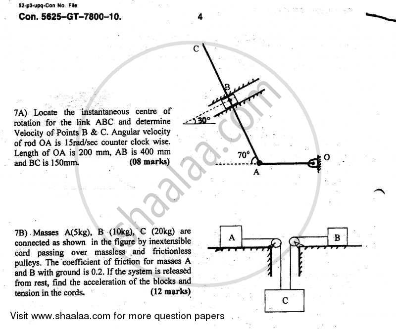 Engineering Mechanics 2010-2011 - B.E. - Semester 1 (FE First Year) - University of Mumbai question paper with PDF download