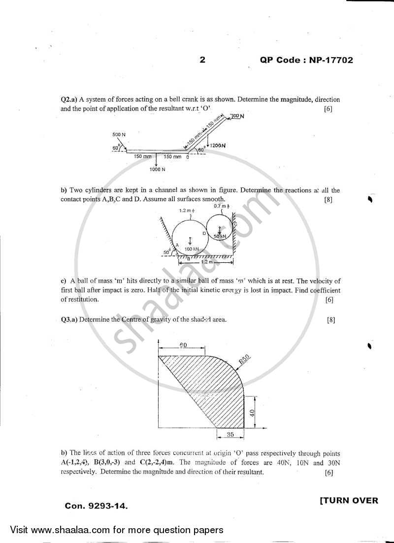 Engineering Mechanics 2013-2014 - B.E. - Semester 1 (FE First Year) - University of Mumbai question paper with PDF download