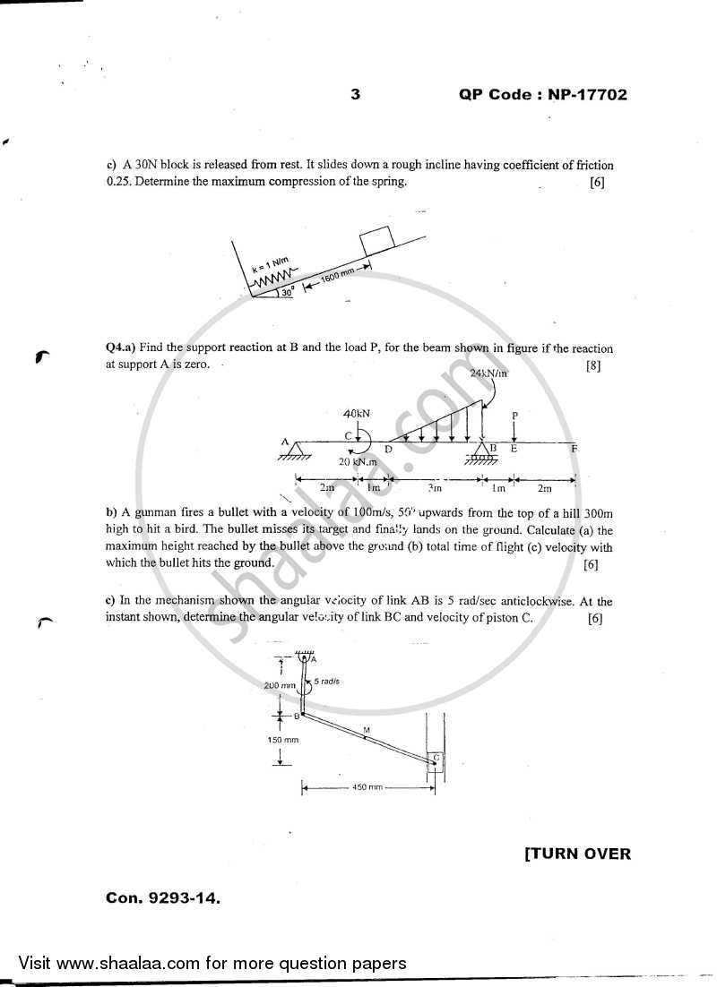 Engineering Mechanics 2013-2014 - B.E. - Semester 1 (FE First Year) - University of Mumbai question paper with PDF download