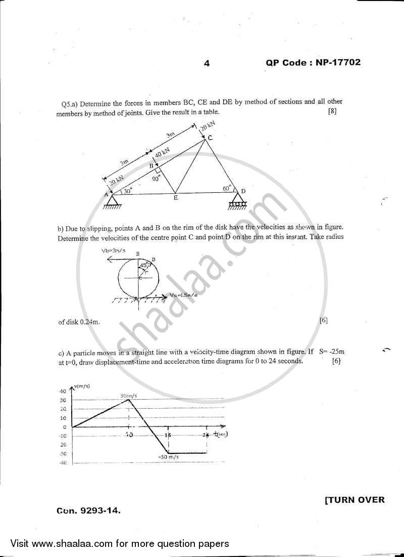 Engineering Mechanics 2013-2014 - B.E. - Semester 1 (FE First Year) - University of Mumbai question paper with PDF download