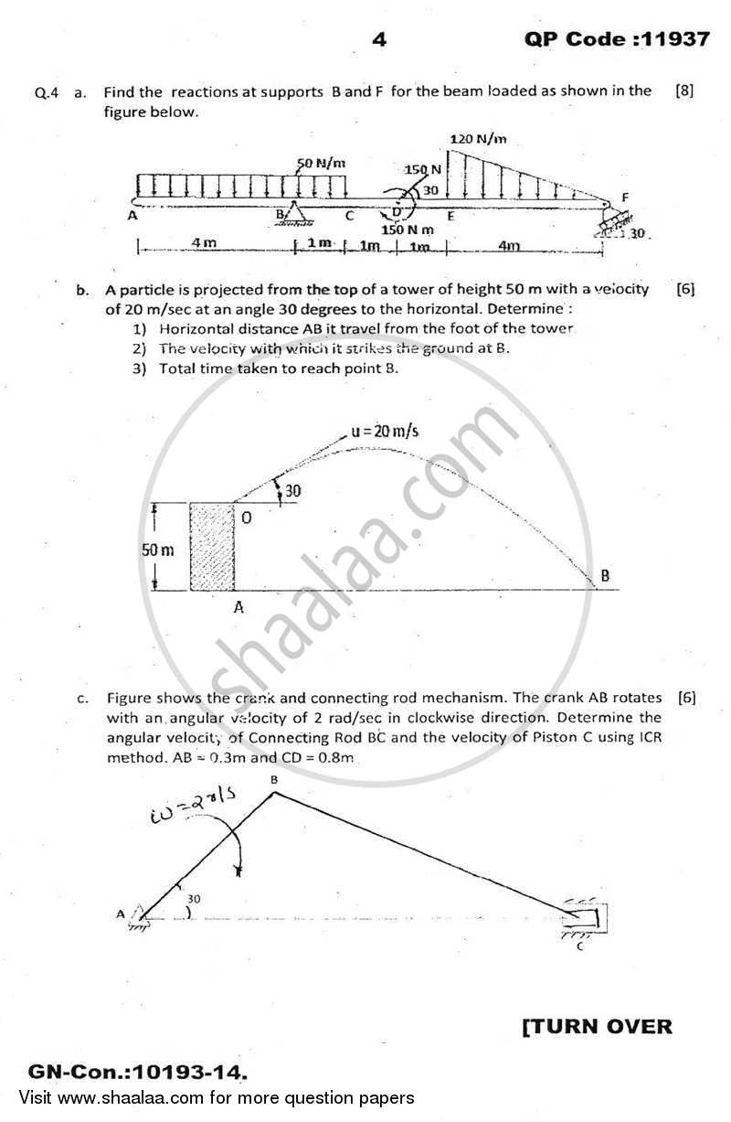Engineering Mechanics 2014-2015 - B.E. - Semester 1 (FE First Year) - University of Mumbai question paper with PDF download