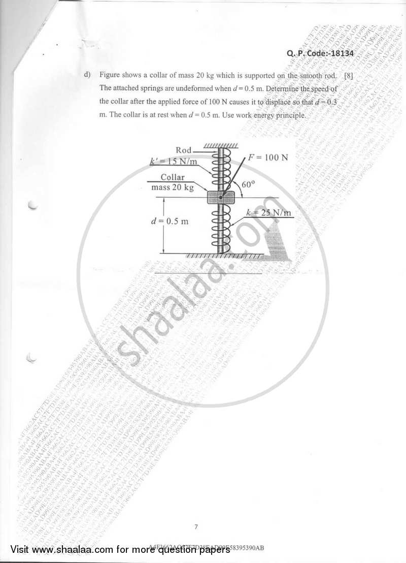 Engineering Mechanics 2016-2017 - B.E. - Semester 1 (FE First Year) - University of Mumbai question paper with PDF download
