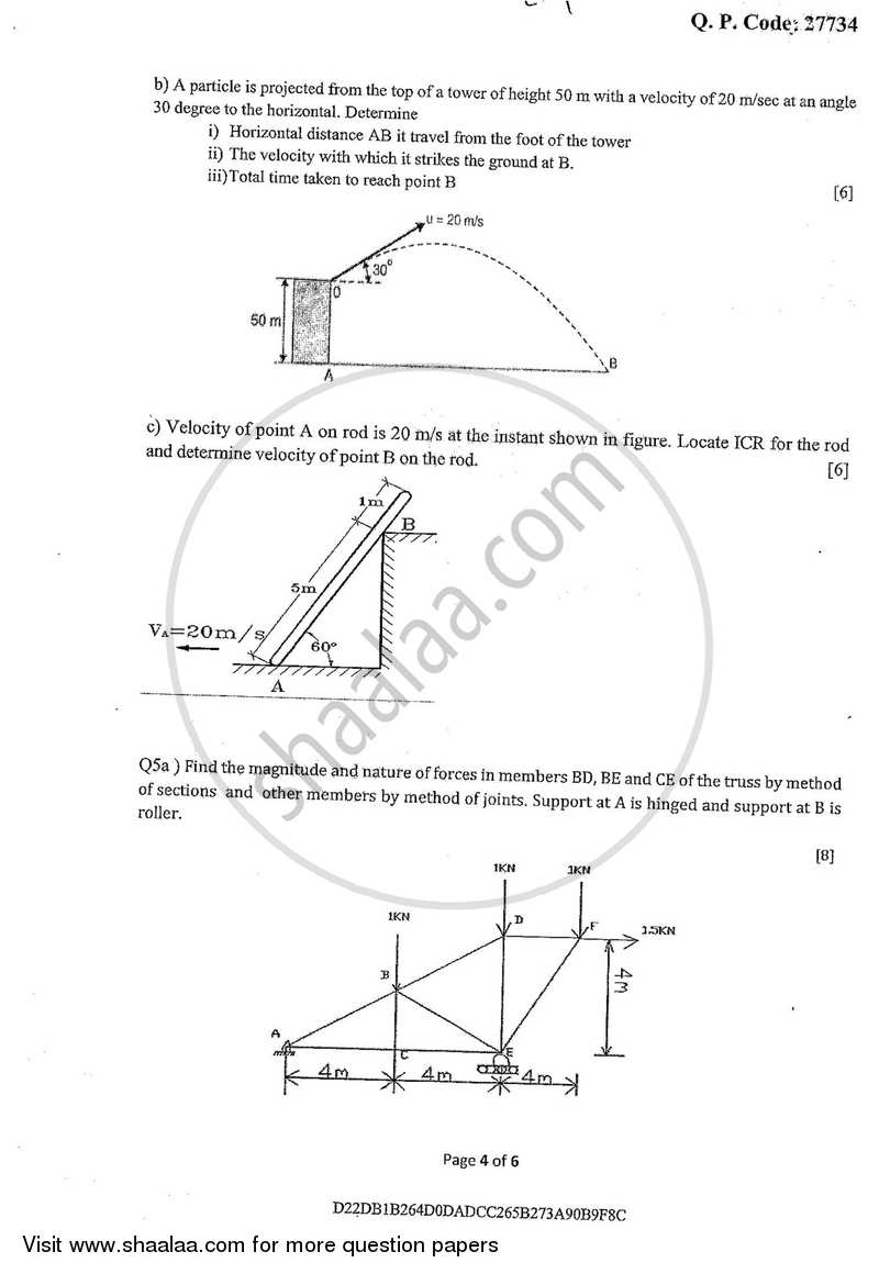 Engineering Mechanics 2017-2018 - B.E. - Semester 1 (FE First Year) - University of Mumbai question paper with PDF download