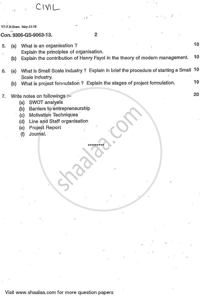 Entrepreneurship and Management 2012-2013 - B.E. - Semester 5 (TE Third Year) - University of Mumbai question paper with PDF download