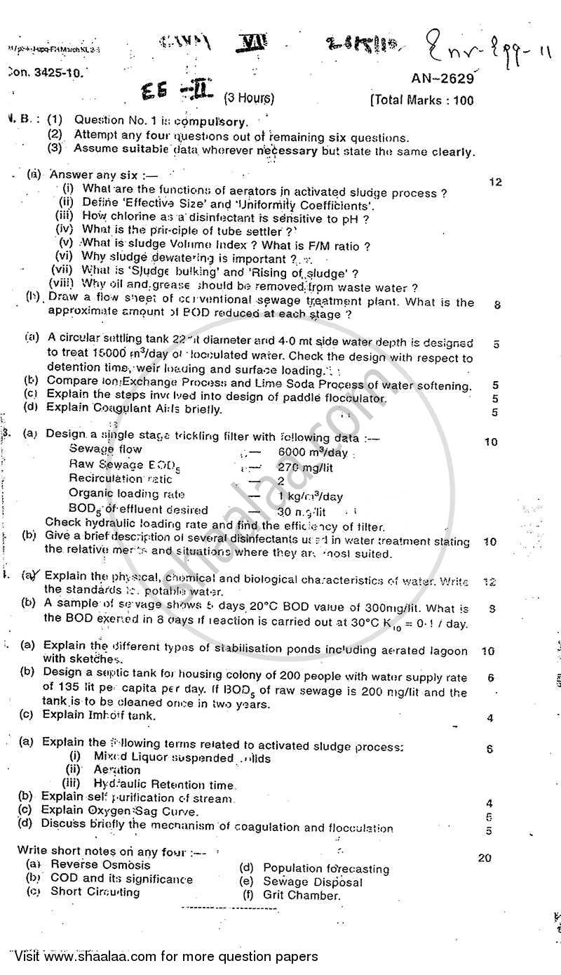Environmental Engineering 2 2009-2010 - B.E. - Semester 7 (BE Fourth Year) - University of Mumbai question paper with PDF download