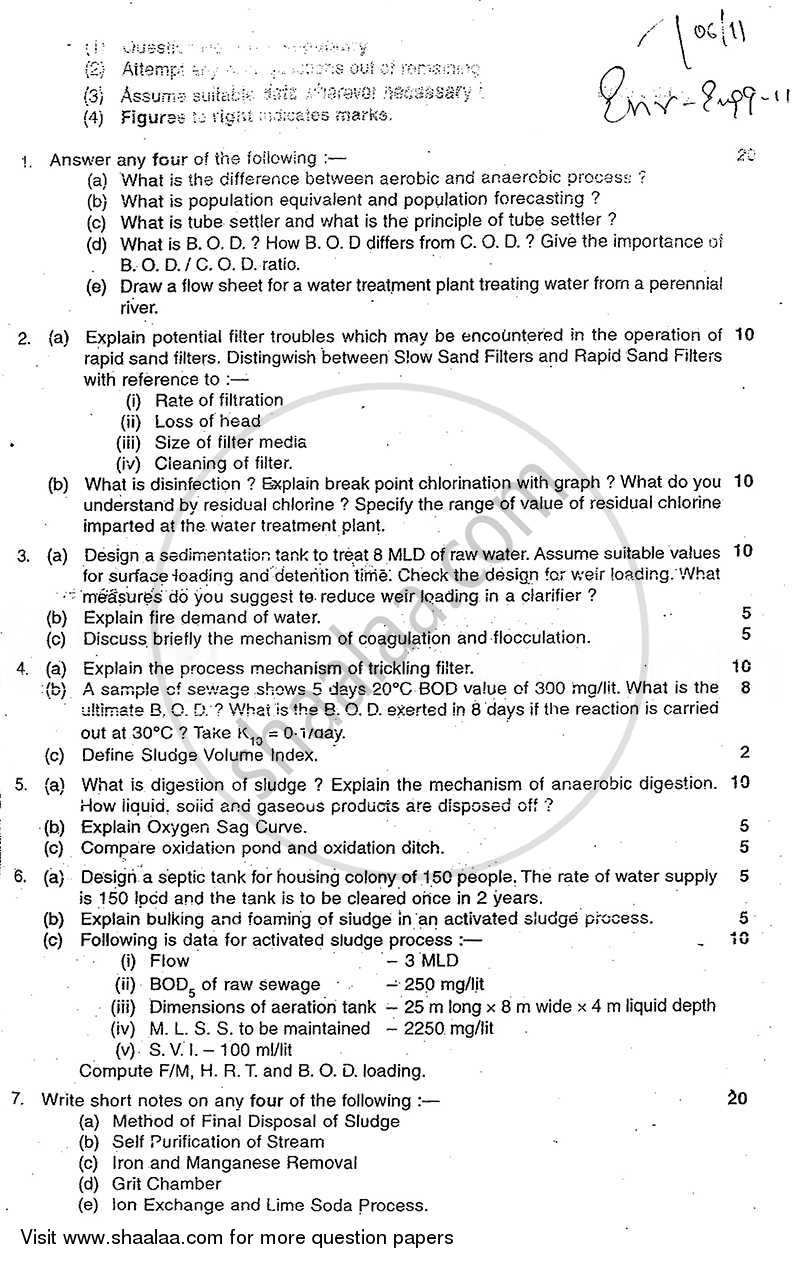 Environmental Engineering 2 2010-2011 - B.E. - Semester 7 (BE Fourth Year) - University of Mumbai question paper with PDF download