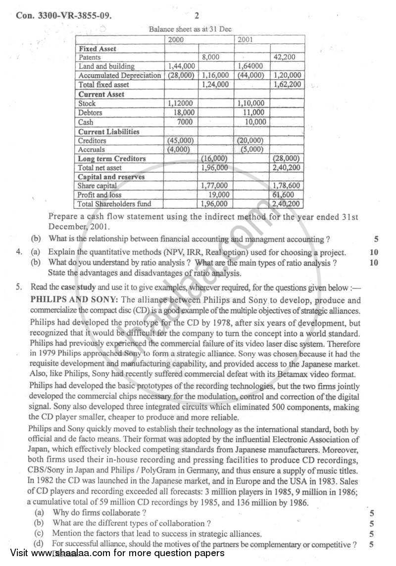 Financial Accounting and Management of Technology Innovation 2008-2009 - B.E. - Semester 4 (SE Second Year) - University of Mumbai question paper with PDF download