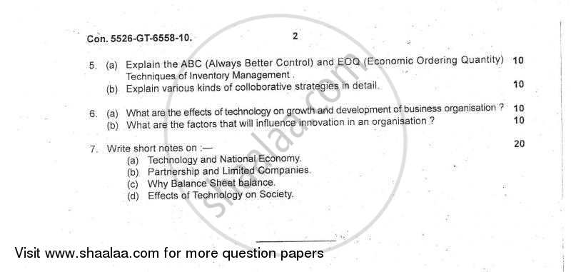 Financial Accounting and Management of Technology Innovation 2010-2011 - B.E. - Semester 4 (SE Second Year) - University of Mumbai question paper with PDF download