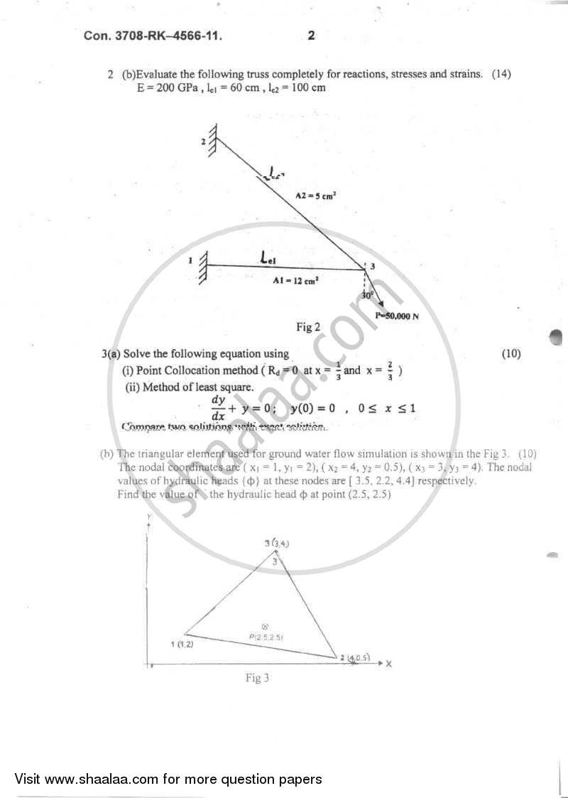 Finite Element Analysis 2010-2011 - B.E. - Semester 8 (BE Fourth Year) - University of Mumbai question paper with PDF download