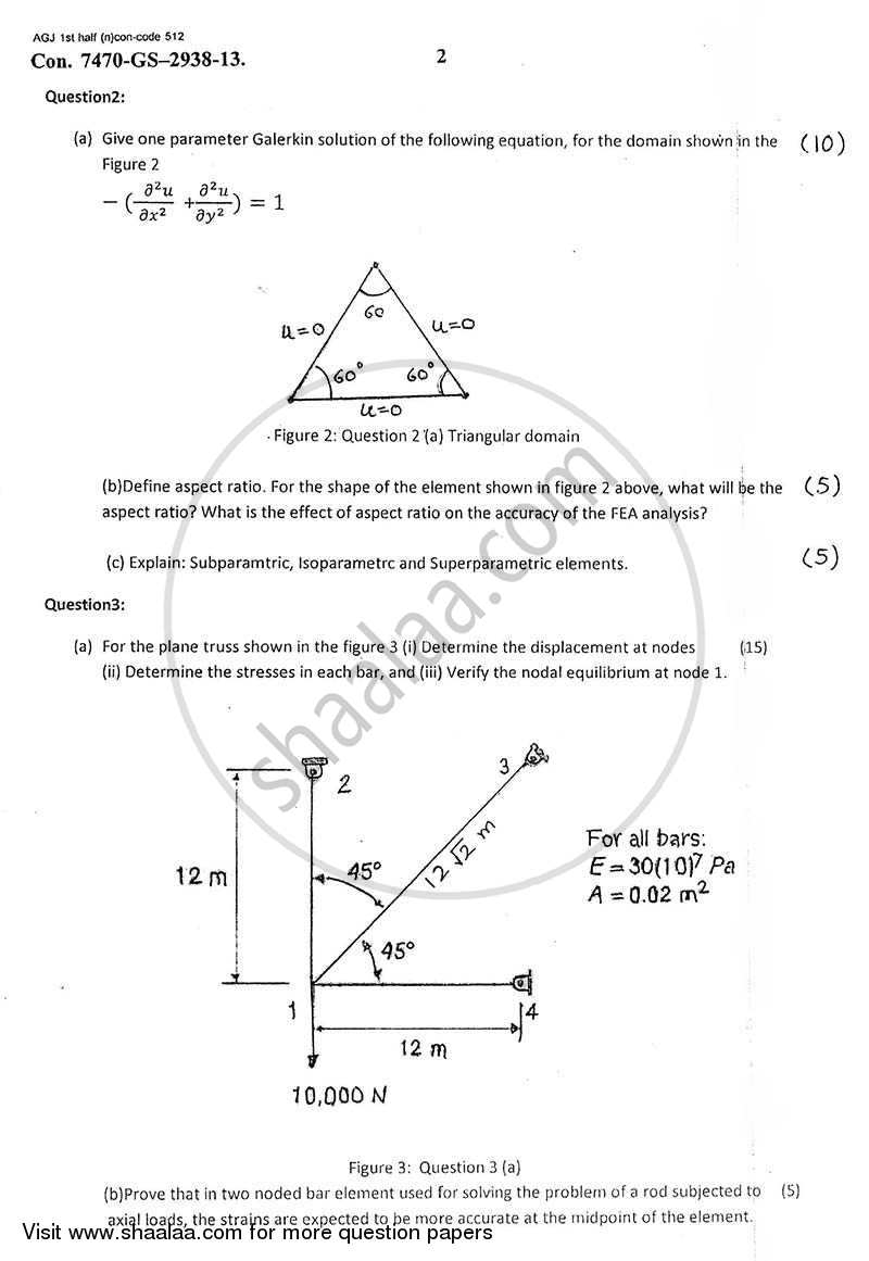 Finite Element Analysis 2012-2013 - B.E. - Semester 8 (BE Fourth Year) - University of Mumbai question paper with PDF download