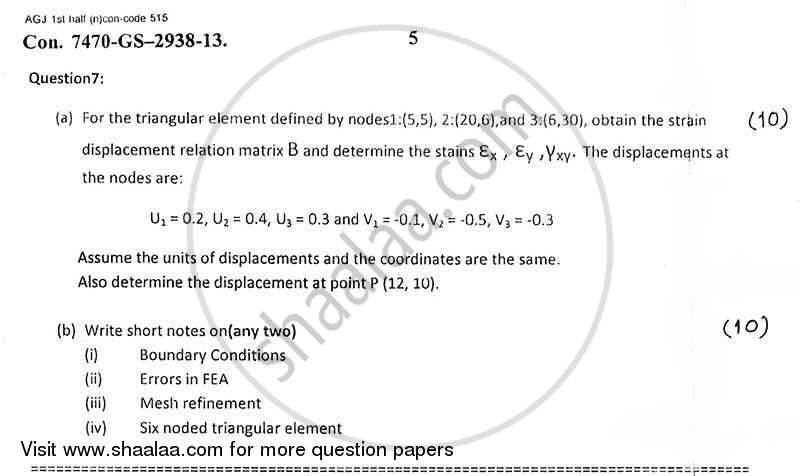 Finite Element Analysis 2012-2013 - B.E. - Semester 8 (BE Fourth Year) - University of Mumbai question paper with PDF download