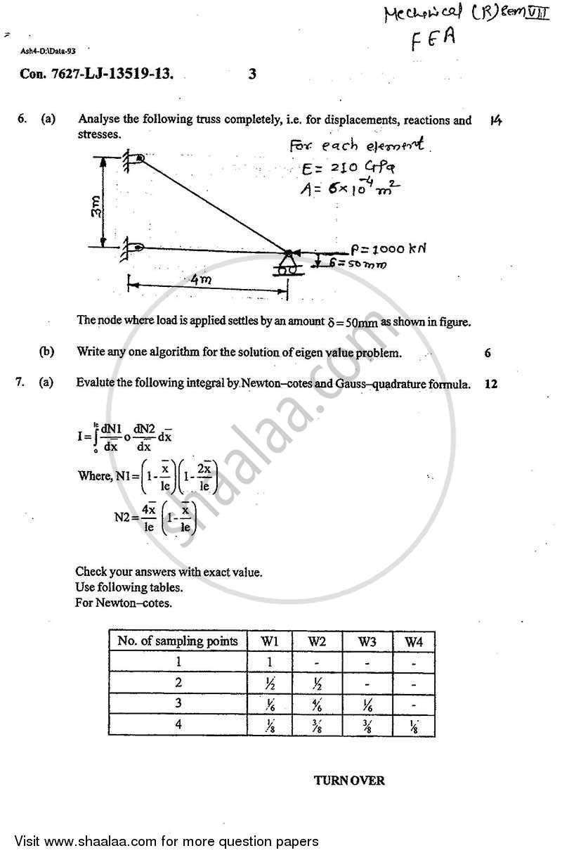 Finite Element Analysis 2013-2014 - B.E. - Semester 8 (BE Fourth Year) - University of Mumbai question paper with PDF download