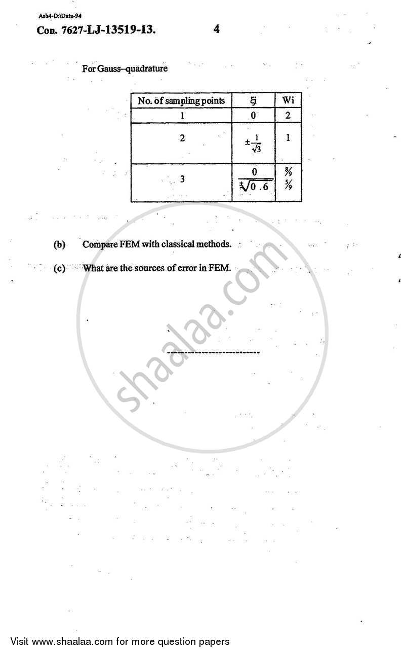 Finite Element Analysis 2013-2014 - B.E. - Semester 8 (BE Fourth Year) - University of Mumbai question paper with PDF download