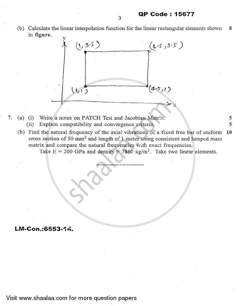 Finite Element Analysis 2014-2015 - B.E. - Semester 8 (BE Fourth Year) - University of Mumbai question paper with PDF download