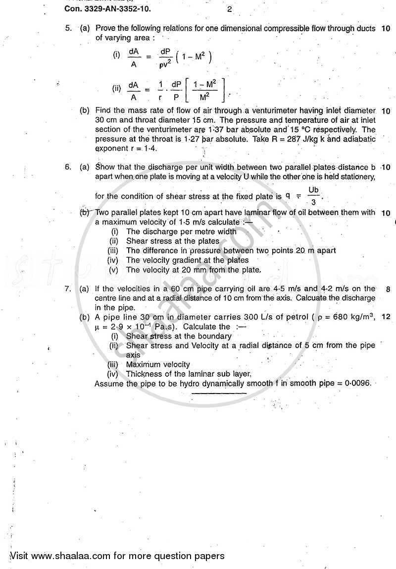 Fluid Mechanics 2 2009-2010 - B.E. - Semester 4 (SE Second Year) - University of Mumbai question paper with PDF download