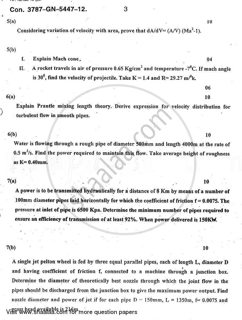 Fluid Mechanics 2 2011-2012 - B.E. - Semester 4 (SE Second Year) - University of Mumbai question paper with PDF download