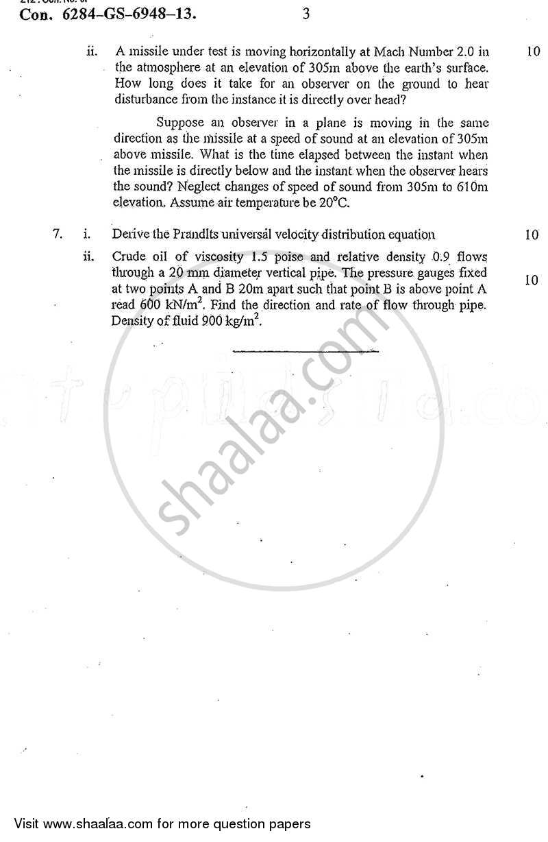 Fluid Mechanics 2 2012-2013 - B.E. - Semester 4 (SE Second Year) - University of Mumbai question paper with PDF download