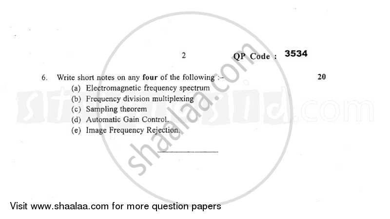 Fundamentals of Communation Engineering 2014-2015 - B.E. - Semester 4 (SE Second Year) - University of Mumbai question paper with PDF download