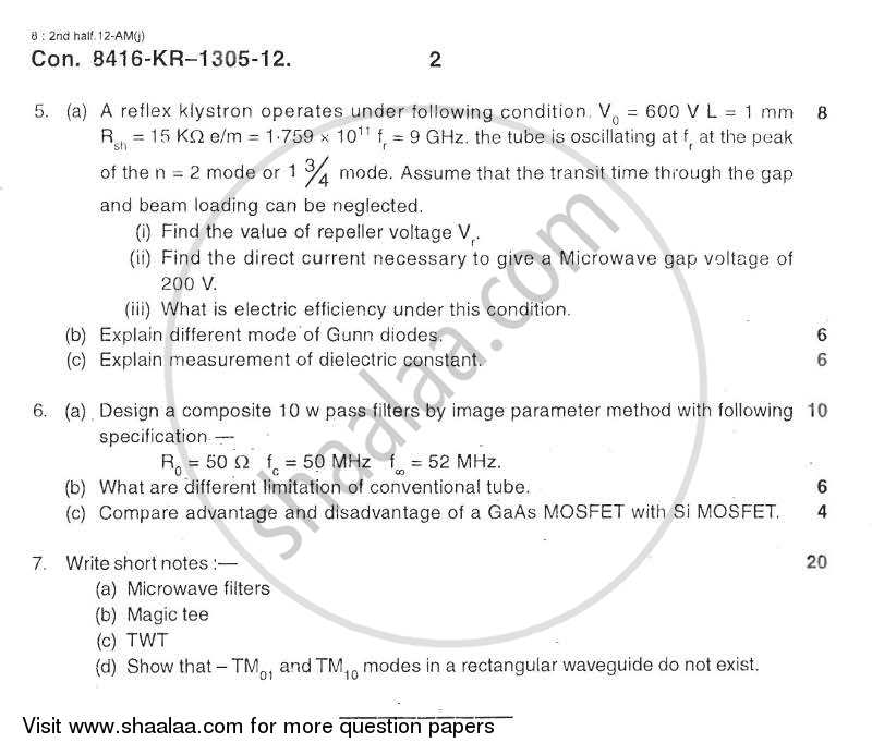 Fundamentals of Microwave Engineering 2012-2013 - B.E. - Semester 7 (BE Fourth Year) - University of Mumbai question paper with PDF download