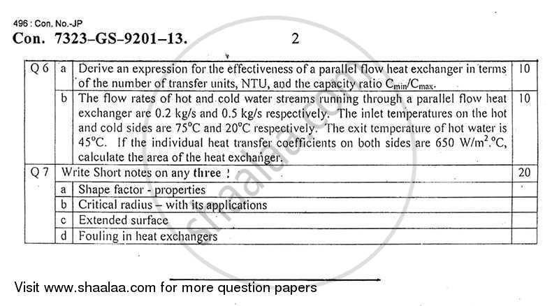 Heat and Mass Transfer 2012-2013 - B.E. - Semester 5 (TE Third Year) - University of Mumbai question paper with PDF download