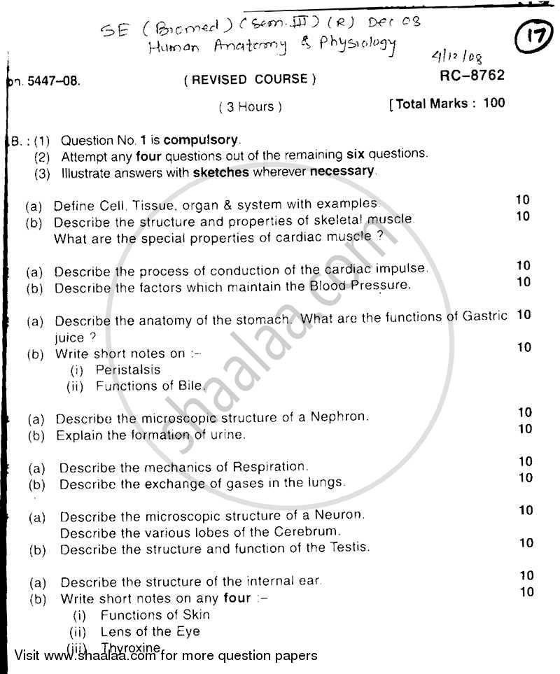 human anatomy and physiology topics