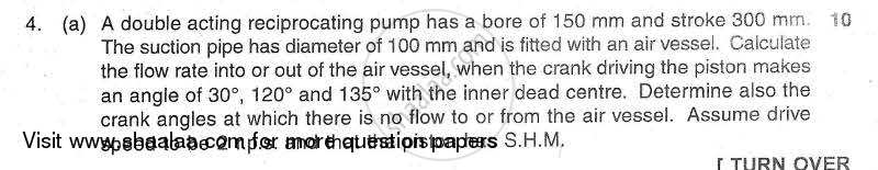 Hydraulic Machinery 2009-2010 - B.E. - Semester 6 (TE Third Year) - University of Mumbai question paper with PDF download