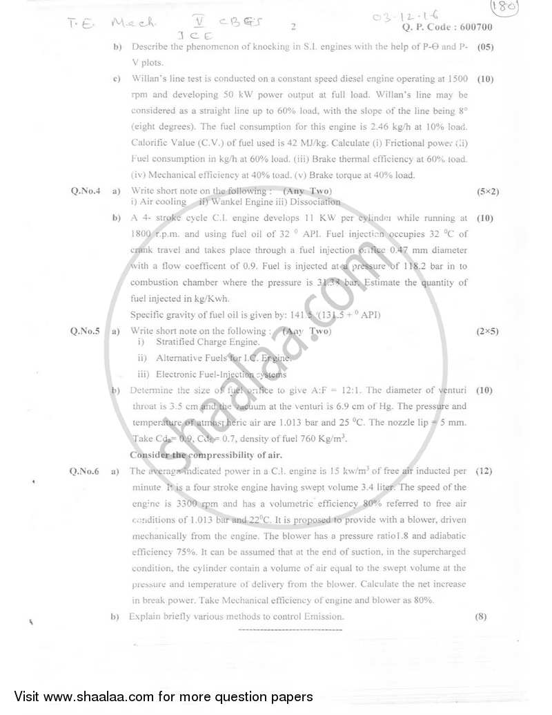 I.C. Engineering 2016-2017 - B.E. - Semester 5 (TE Third Year) - University of Mumbai question paper with PDF download