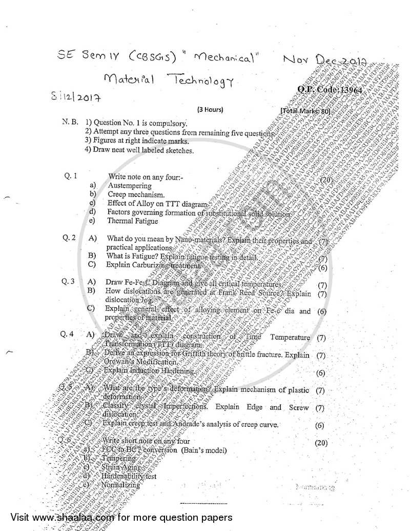 Industrial Electronics 2017-2018 - B.E. - Semester 4 (SE Second Year) - University of Mumbai question paper with PDF download