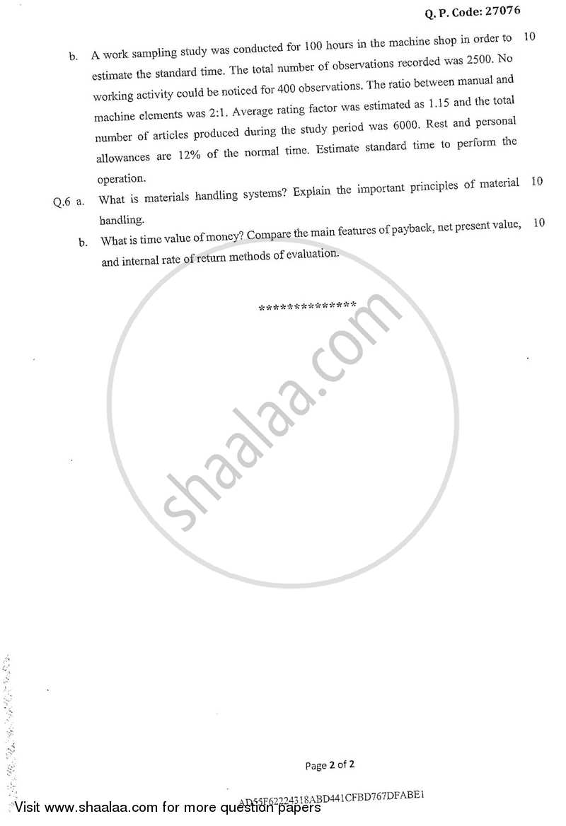 Industrial Engineering and Management 2017-2018 - B.E. - Semester 8 (BE Fourth Year) - University of Mumbai question paper with PDF download