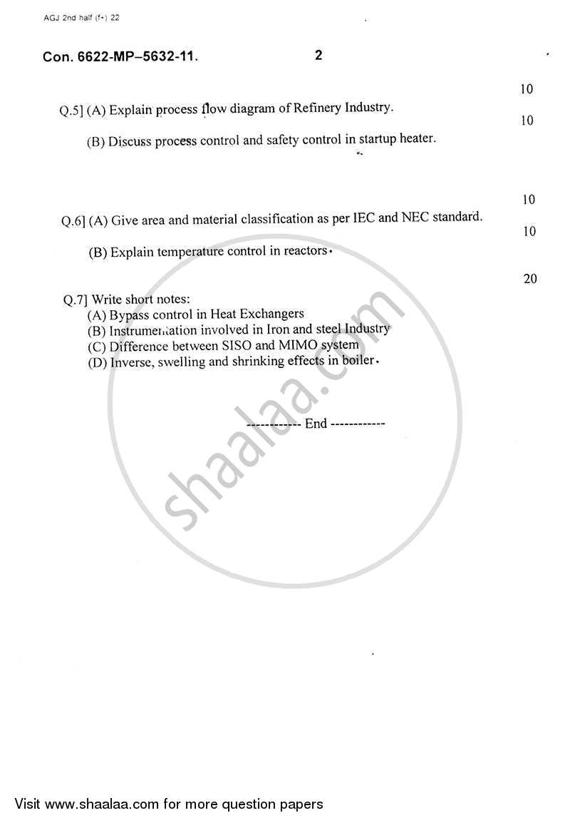 Industrial Process Control 2011-2012 - B.E. - Semester 7 (BE Fourth Year) - University of Mumbai question paper with PDF download