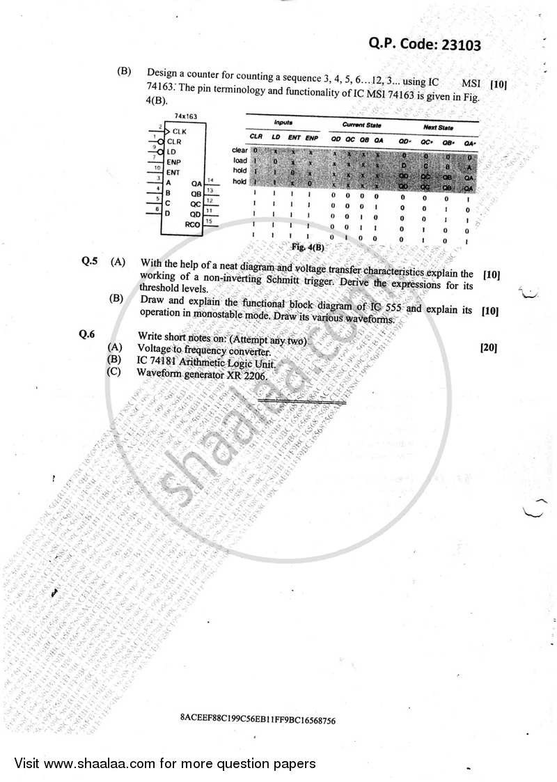 Integrated Circuits 2017-2018 - B.E. - Semester 5 (TE Third Year) - University of Mumbai question paper with PDF download