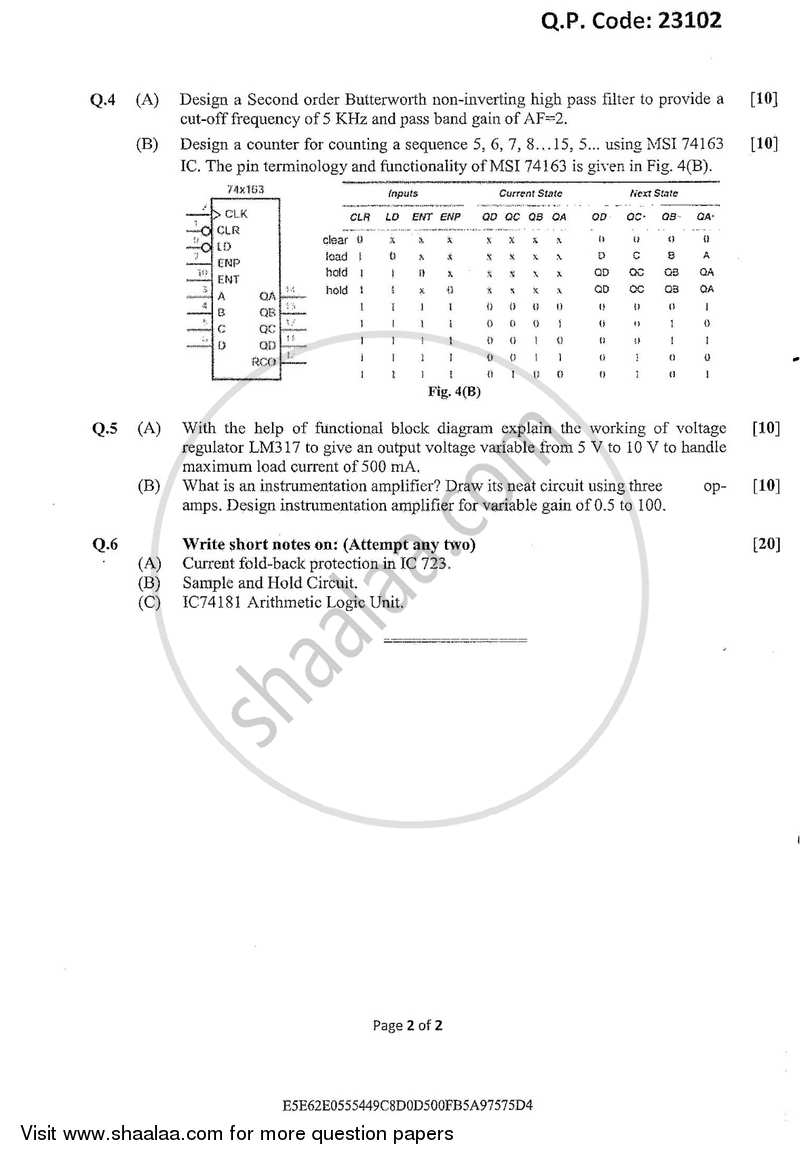 Integrated Circuits 2017-2018 - B.E. - Semester 5 (TE Third Year) - University of Mumbai question paper with PDF download