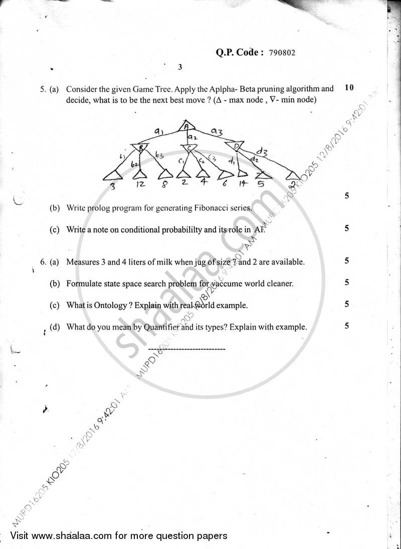 Intelligent System 2016-2017 - B.E. - Semester 7 (BE Fourth Year) - University of Mumbai question paper with PDF download
