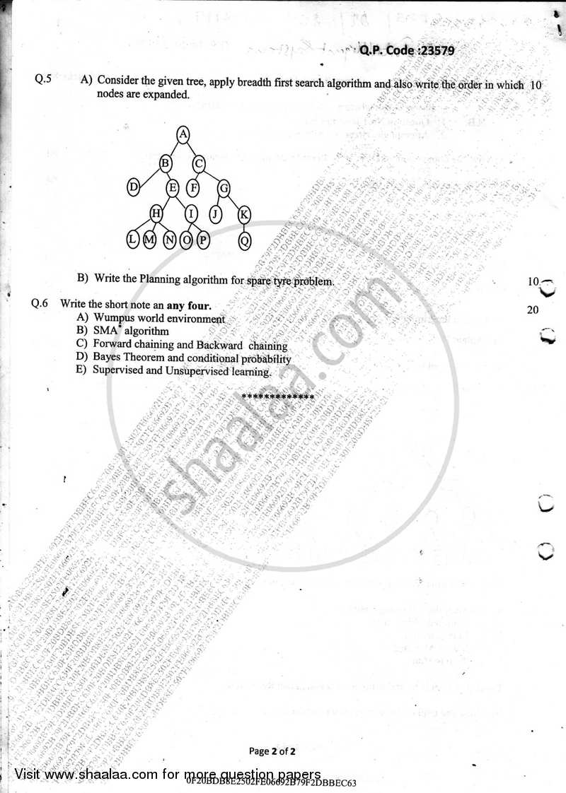 Intelligent System 2017-2018 - B.E. - Semester 7 (BE Fourth Year) - University of Mumbai question paper with PDF download