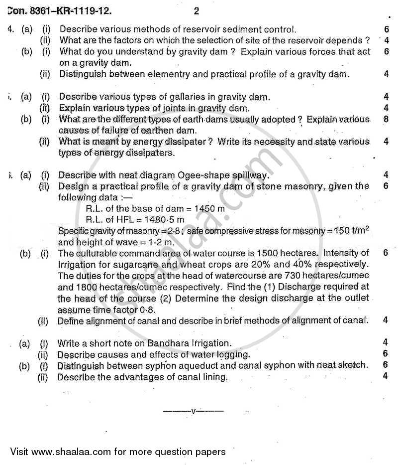 Irrigation Engineering 2012-2013 - B.E. - Semester 7 (BE Fourth Year) - University of Mumbai question paper with PDF download
