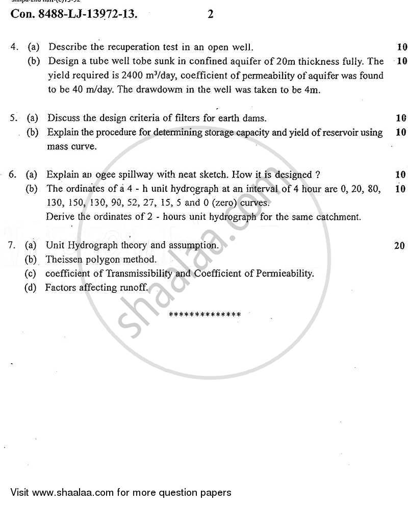 Irrigation Engineering 2013-2014 - B.E. - Semester 7 (BE Fourth Year) - University of Mumbai question paper with PDF download