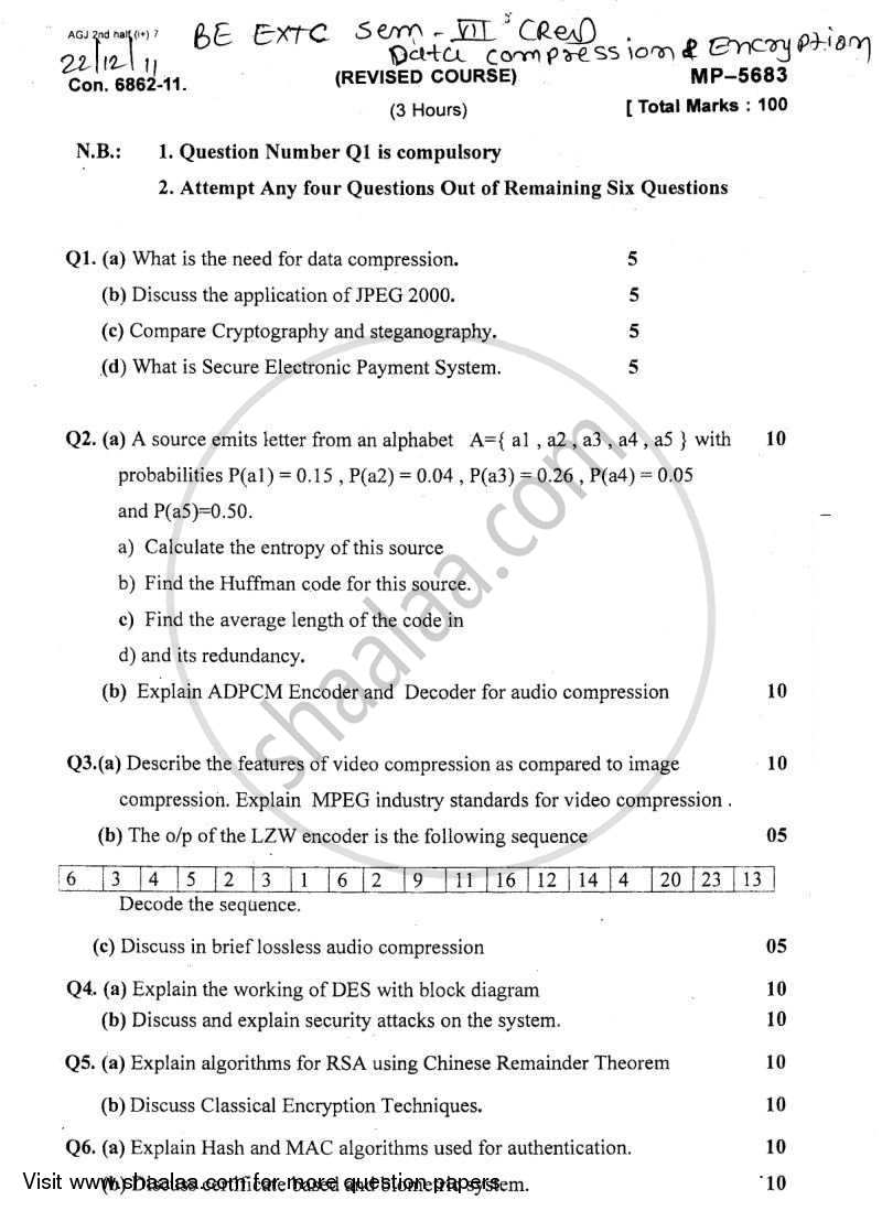 IT in Construction 2011-2012 - B.E. - Semester 7 (BE Fourth Year) - University of Mumbai question paper with PDF download