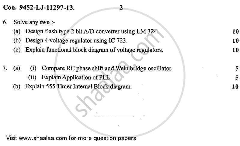 Linear Integrated Circuits and Design 2013-2014 - B.E. - Semester 5 (TE Third Year) - University of Mumbai question paper with PDF download