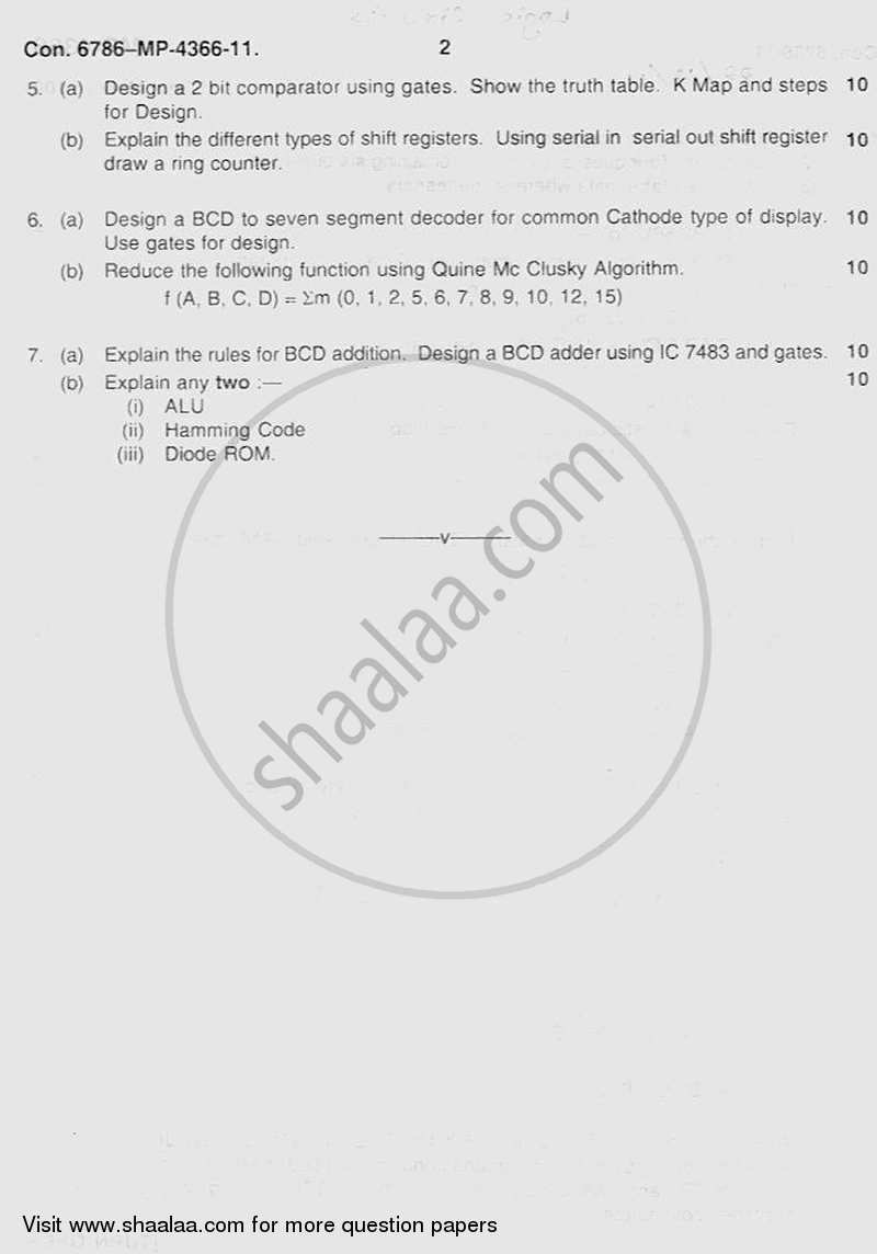 Logic Circuits 2011-2012 - B.E. - Semester 4 (SE Second Year) - University of Mumbai question paper with PDF download